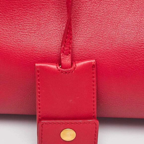 Yves Saint Laurent Red Calfskin Leather Small Cabas ChYc Bag - Picture 7 of 12